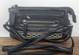 New Ampere Creation Vegan Leather Crossbody Bag Black Hobo Purse Handbag Boho